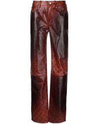 Marine Serre - Airbrushed Crafted Leather Straight-leg Trousers - Lyst