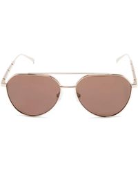McQueen - Logo-Plaque Pilor-Frame Sunglasses - Lyst