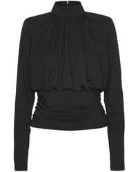 ROTATE BIRGER CHRISTENSEN - Top fruncido con cuello alto - Lyst