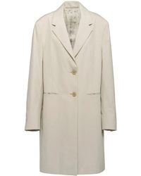 Prada - Single-Breasted Cotton Coat - Lyst
