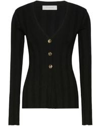 Sportmax - Laser Ribbed-Knit V-Neck Cardigan - Lyst