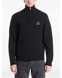 KARL LAGERFELD - Logo-Patch Quarter-Zip Sweater - Lyst
