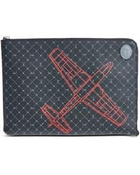 Trussardi - Plane-Print Monogram Clutch Bag - Lyst