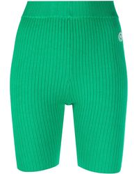 Sporty & Rich - Logo-Patch Ribbed-Detailing Shorts - Lyst