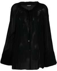 Dondup - Transparente Bluse mit Schleife - Lyst