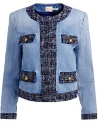 Alice + Olivia - Landon Cropped Denim Jacket - Lyst
