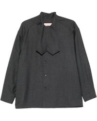 Plan C - Bow-Detail Long-Sleeve Shirt - Lyst
