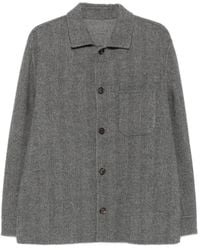 Eleventy - Herringbone-Pattern Button-Up Overshirt - Lyst