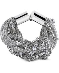Area - Messy Crystal-Embellished Multi-Strand Bracelet - Lyst