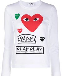 COMME DES GARÇONS PLAY - ロゴ ロングtシャツ - Lyst