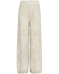 Brunello Cucinelli - Lace-Flowers Knit Track Trousers - Lyst