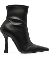 Casadei - Geraldine 100Mm Leather Boots - Lyst