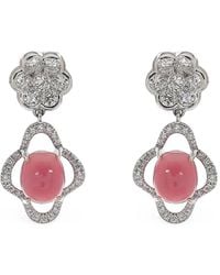 SABOO FINE JEWELS - Conch Pearl And Diamond Flower Drop Earrings - Lyst