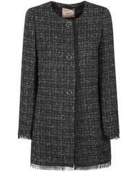 Twinset - Bouclé And Plumetis Tulle Coat - Lyst