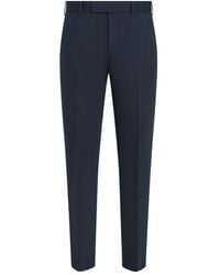 ZEGNA - Flat-Front Tapered Trousers - Lyst
