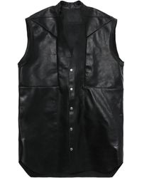 Rick Owens - V-Neck Leather Vest - Lyst