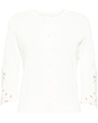 Ermanno Scervino - Perforated-detail Cotton-blend Cardigan - Lyst