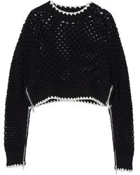 3.1 Phillip Lim - Crochet-Detail Zip-Cuff Sweater - Lyst