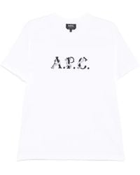 A.P.C. - T-Shirt aus Bio-Baumwolle mit Logo-Print - Lyst
