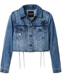 Desigual - Power Lace-Up Denim Jacket - Lyst
