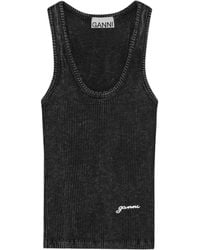 Ganni - Geribbelde Tanktop - Lyst