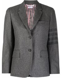 Thom Browne - 4-Bar Stripe Cropped Button-Front Blazer - Lyst