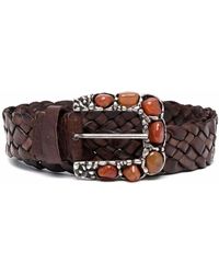 P.A.R.O.S.H. - Zoe Interwoven Embellished Leather Belt - Lyst