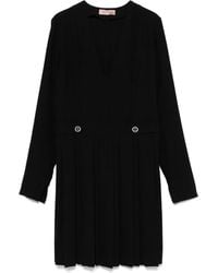 Twinset - Pleated Crepe Mini Dress - Lyst
