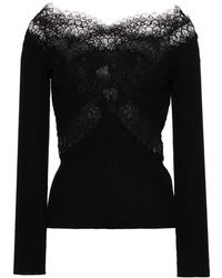 Ermanno Scervino - Lace-detailing Fine-ribbed Top - Lyst