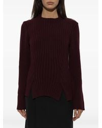 Victoria Beckham - Acai-Colored Ribbed Sweater - Lyst