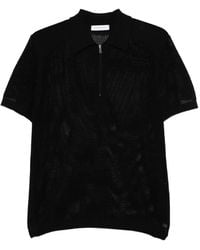 Daniele Fiesoli - Perforated-Knit Zip-Fastening Polo Shirt - Lyst