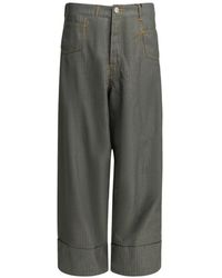 Junya Watanabe - Pinstripe Contrast-Stitch Trousers - Lyst