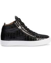 Giuseppe Zanotti - Kriss Crocodile-Effect Leather Sneakers - Lyst