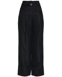 Fendi - Poudre Wool Trousers - Lyst
