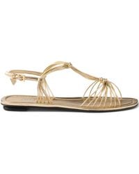 Prada - Leather Flat Sandals - Lyst