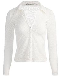 Alice + Olivia - Kara Floral Lace Blouse - Lyst