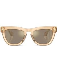 Burberry - Lunettes De Soleil Carrées À Logo Gravé - Lyst