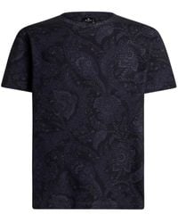 Etro - T-Shirt With Floral Paisley Print - Lyst