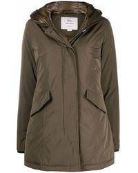 Woolrich - Logo-Patch Hooded Down Padded Coat - Lyst