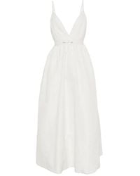 Maje - V-Neck Crystal-Embellishment Midi Dress - Lyst