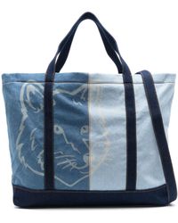 Maison Kitsuné - Handtasche mit Fuchs-Print - Lyst