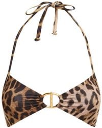 Moschino - Printed Lycra Bikini Top - Lyst