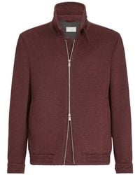 Brunello Cucinelli - Virgin Wool Beaver-Cloth Bomber Jacket With Zipper - Lyst