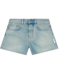 Off-White c/o Virgil Abloh - College Patch Denim Shorts - Lyst