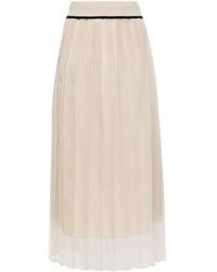 Brunello Cucinelli - High-waisted Silk Skirt - Lyst