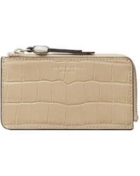 Tory Burch - Romy Croc-Embossed Zip Card Case - Lyst