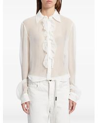 Ann Demeulemeester - Erma Ruffled Silk-Voile Blouse - Lyst