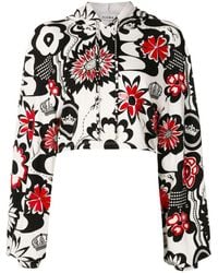 Amir Slama - Floral-Print Cropped Hoodie - Lyst