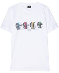 PS by Paul Smith - Opposite Skull-print Organic-cotton T-shirt - Lyst