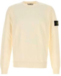 Stone Island - Trui Met Ronde Hals En Compass-Logopatch - Lyst
